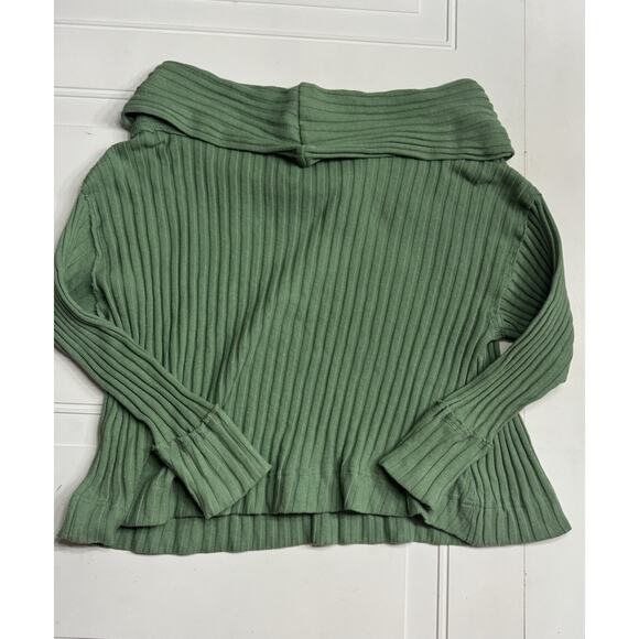 Free People FP Beach Green Slouchy Cowl Neck Long Sleeve Pullover Size Large - Picture 5 of 5